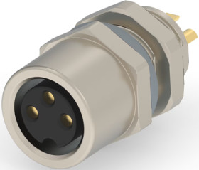 Circular connector, 3 pole, solder cup, screw locking, straight, T4033014031-000