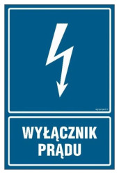 ZNAK - HG019 Wyłącznik prądu 10 x 15 cm PN - Płyta 1mm