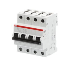 Wyłącznik nadprądowy MCB, Typ C, 4-biegunowy, 6A, 400V, ABB, S204L