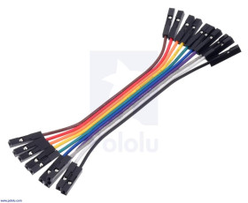 Pololu Ribbon Cable Premium Jumper Wires 10-Color M-M 6" (15 cm)