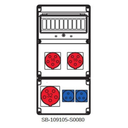 Rozdzielnica 1x5x32A 2x5x16A 2x3x16A INA=32A IP54 SB-109105-S0080-54