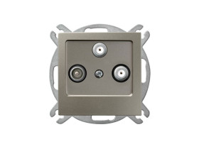 AS Gniazdo antenowe RTV-SAT z dwoma wyjściami SAT satyna light GPA-G2S/m/45 OSPEL