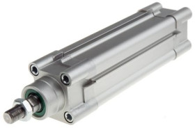 Siłownik profilowy, dwustronnego działania, CDEM Ø 40mm, skok 100mm, z amortyzacją elastyczną, RS PRO