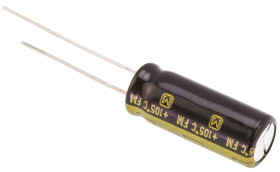 Kondensator 470μF 25V dc Radialny, Otwór przelotowy Panasonic roztaw: 3.5mm 8 (Dia.) x 20mm