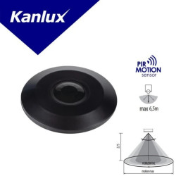 Czujnik ruchu PIR ZONA FLAT-B/B 2000VA Ø11,5 max 6,5m 360/120 st. IP20 IIkl. nastropowy czarny 37373