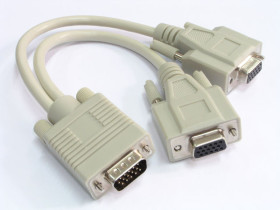 Rozgałęźnik VGA wtyk - 2x gniazdo
