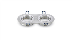 Oprawa Punktowa Oczko 2Xgu10 Ip20 Okrągła Aluminiowa Szczotkowana 3602