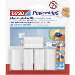 Tesa 58035-00016-20 POWERSTRIPS Cable Clips White 5 pieces Self-Adhesive