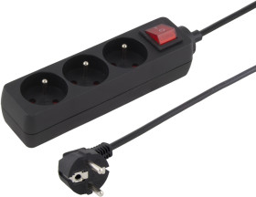 Listwa antyprzepiÄciowa 3 gniazda 1,5m czarna