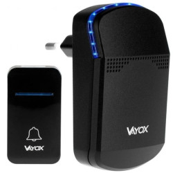 Dzwonek bezprzewodowy 110-240V / przycisk kinetyczny czarny VA0287 Vayox