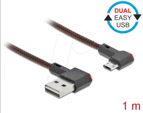85271 Dual EASY-USB 2.0 cable, A connector to micro-B connector, angle