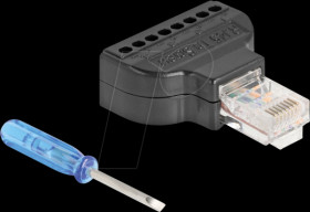 90654 Cat.5e RJ45 plug / terminal block, incl. screwdriver