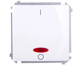 Simon Basic Łącznik dwubiegunowy z podświetleniem, szybkozłącza, biały BMW2L.01/11