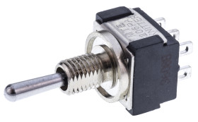 Przełącznik Wł.-wł.-wł. DPDT KNITTER-SWITCH Montaż panelowy długość przełącznika 10.5mm