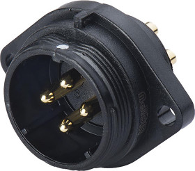 Złącze wielostykowe przemysłowe 4-pinowe Montaż na kołnierzu Gniazdo RS PRO