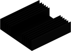 Extruded heatsink, (L x W x H) 100 x 97 x 25 mm, 2.8 to 1.05 K/W, black anodized, 10022520