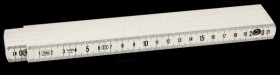 Plastic measuring stick, 1 m, white, duplex scale