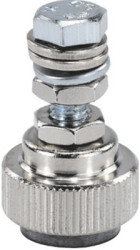 Enclosure feet, round, brass, (H) 12 mm, natural, 796.1