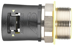 Łącznik do kanałów kablowych Adaptaflex gwint M20 21/22mm Gwint zewnętrzny prosty-przegub Nylon 66 Czarny