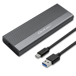 Qoltec Aluminiowa Obudowa Kieszeń na dysk SSD M.2 SATA NGFF USB-C Super speed 2TB Szary