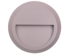 Oprawa schodowa LED SILVER OD 2W 100lm 220-240V AC 120 stopni IP65 okrągła, ciepły biały, szara LD-OSSLOD2W-80