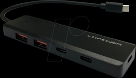 LC-HUB-U3-4-C USB 3.0 5-port hub, 2x USB-A, 2x USB-C, 1x USB-C power