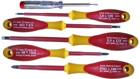 Wkrętak Makit Śrubokręt Elektryczny Izolowany Vde 1000V 5 Szt. + Próbnik...