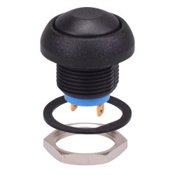 ISR3SAD200 APEM Black Momentary 12mm Push Button Switch SPST IP67