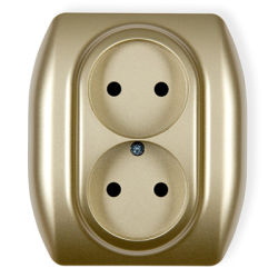 6GP-2, Gniazdko podwójne bez uziemienia złoty,