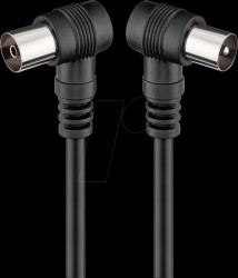 11526 Connection cable, IEC, angled, connector, socket, 2.5 m