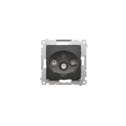 Gniazdo antenowe RTV+SAT końcowe czarny mat DASK.01/49 Kontakt-Simon 54