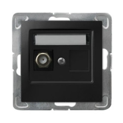 IMPRESJA Gniazdo antenowe typu F pojedyncze czarny metalik GPA-1YF/m/33