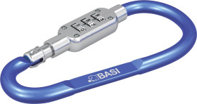 BASI - karabińczyk - aluminium anodowane - 3-cyfrowa kombinacja cyfr - niebieski - 0006-0104-1300 Basi 0006-0104-1300 (Ø