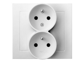KIER Gniazdo podwójne z funkcją niezmienności faz biały GP-2WC/00 OSPEL