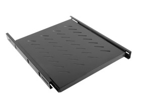 Wysuwana półka do szaf 19 800mm czarna LANBERG (1U/465x550mm udźwig do 18kg montaż 4 punktowy) AK-1007-B