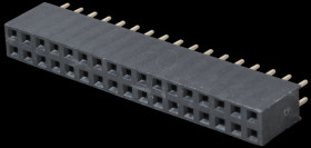 2x 17-pin Socket terminal strip, straight, RM 2.54, H: 8.5 mm