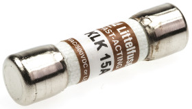 Bezpiecznik 15A 10 x 38mmF 500 V dc, 600 V ac Littelfuse