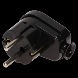 Wtyczka kątowa 2P+Z Schuko czarna WT-16U/CZARNY