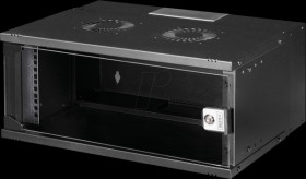 DN-49201 19" wall-mounted housing, Flatpack, 4U, 327mm depth, black