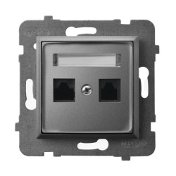ARIA Gniazdo komputerowe podwójne, kat. 5e MMC szary mat GPK-2U/K/m/70