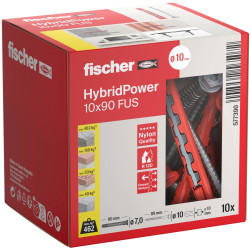 Fischer 577390 HybridPower Dowel set 90 mm x10 pcs plastic jointing dowels