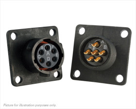 Złącze wielostykowe przemysłowe 6-pinowe Montaż na kołnierzu Wtyczka Souriau Sunbank by Eaton