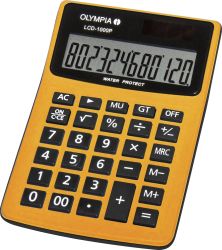 Olympia LCD 1000P Kalkulator stołowy pomarańczowy Wyświetlacz: 12 energią słoneczną, bateryjne (S x W x G) 106 x 40 x 15