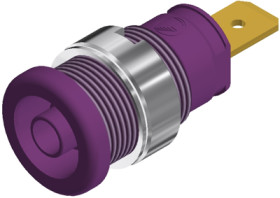 4 mm socket, flat plug connection, mounting Ø 12.2 mm, CAT III, purple, 972356109