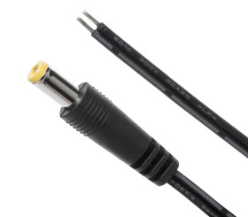 Przewód DC dwużyłowy 2x0,5mm2 wtyk 2,5x5,5 mm | 1,5m