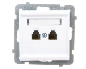 SONATA Gniazdo telefoniczne podwójne RJ11 niezależne białe GPT-2RN/m/00