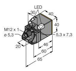 Turck Czujnik indukcyjny nie podtynkowy NPN, zamknięty NI50U-QV40-AN6X2-H1141
