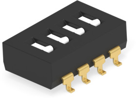 DIP switche, Off-On, 4 pole, straight, 1 A/5 VDC, 1-1825059-7