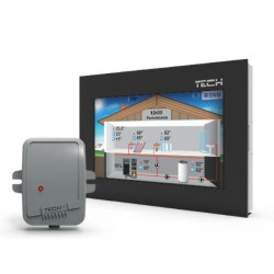 TECH ST-281 C - Regulator pokojowy z komunikacją RS szklany kolor czarny