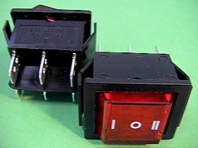 Przełącznik MK-1592 KCD2-203N 230V AC podświetlany ON-OFF-ON